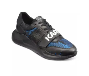 Karl Lagerfeld Men's Camouflage Lace-Up Running Sneakers with Logo Strap