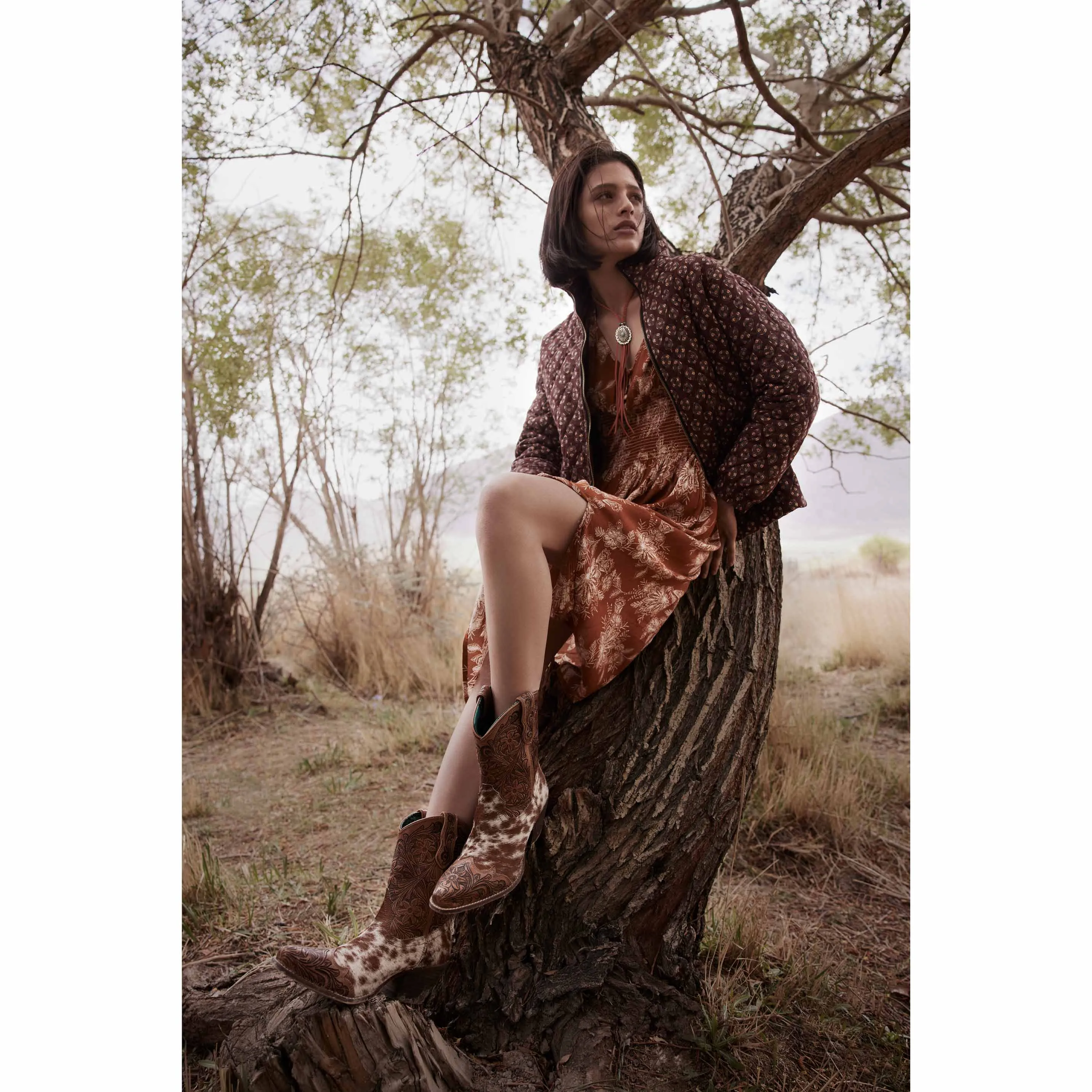 Kelsey Anne Hair-on Hide & Hand-tooled Leather Boots