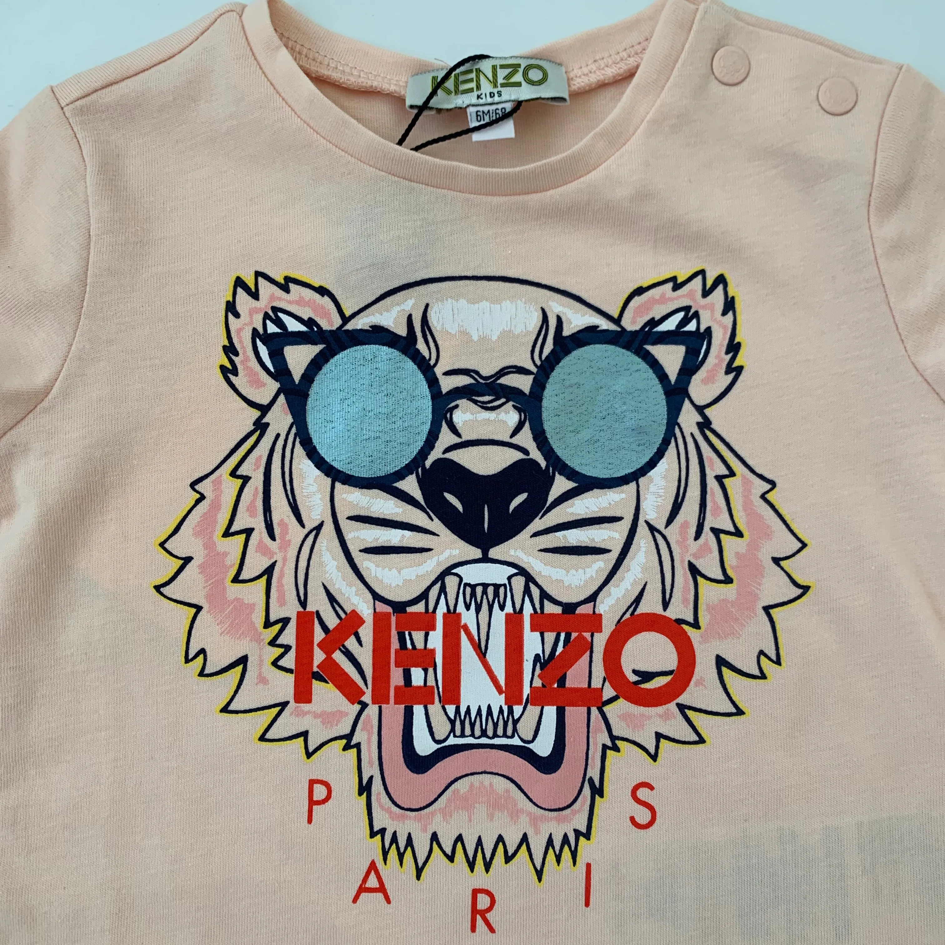 Kenzo Pink T-Shirt With Tiger Motif: 6 Months (Brand New)