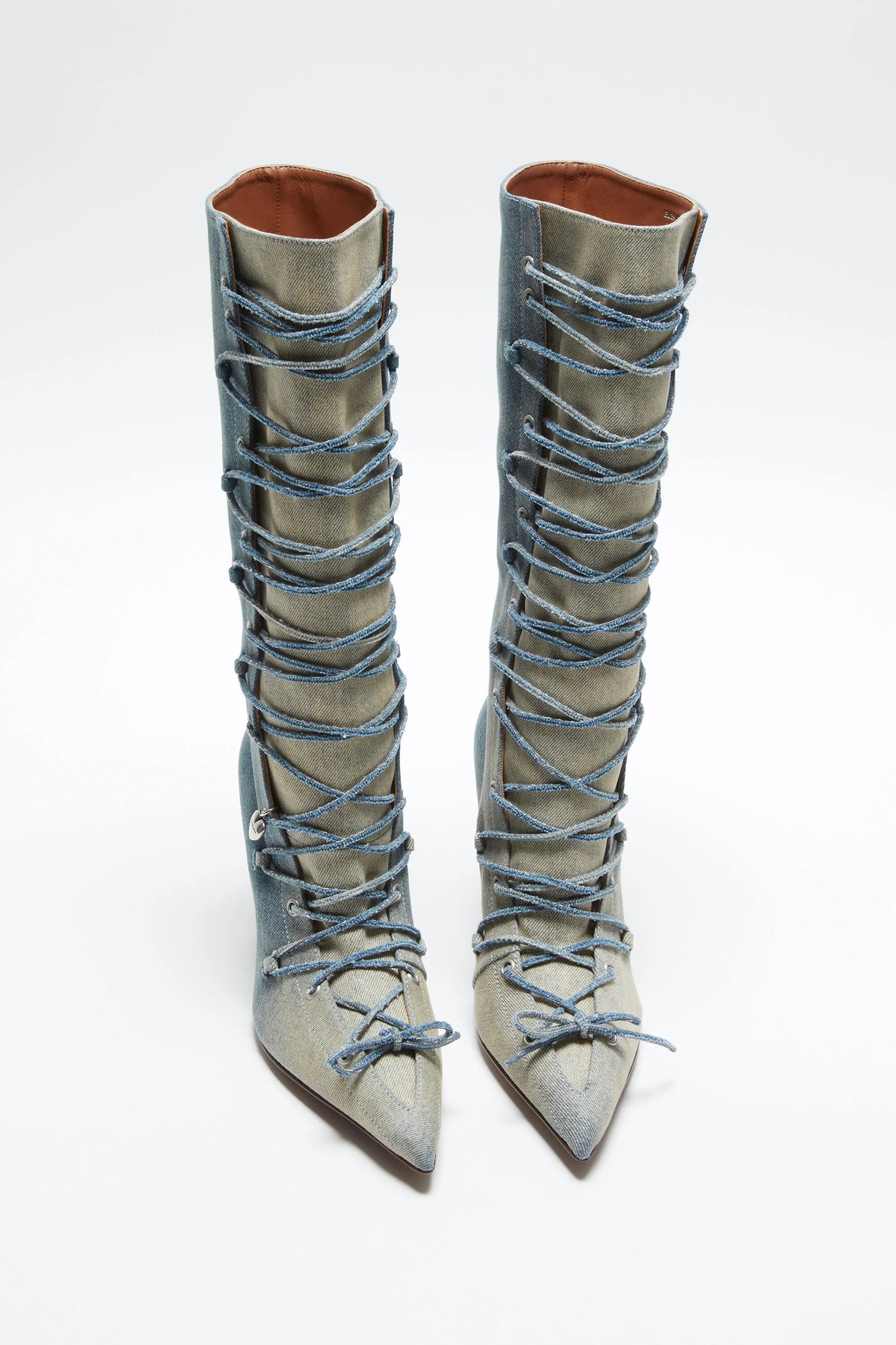 Lace-up heel boots