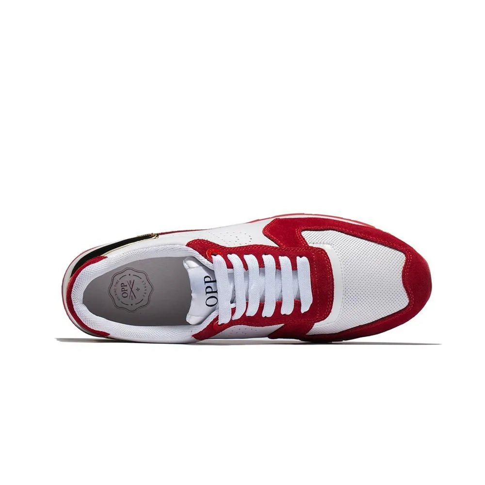 Lace-Up Suede Sneakers Red 