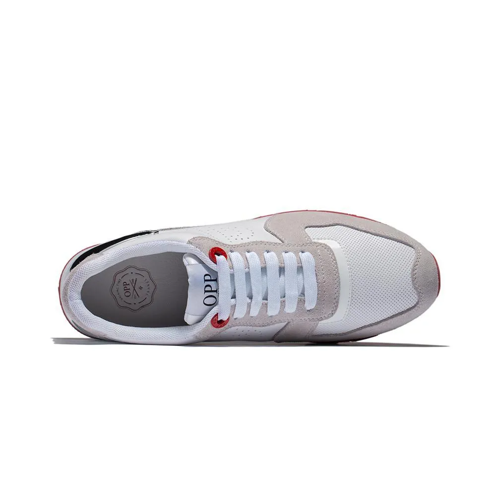 Lace-Up Suede Sneakers White 