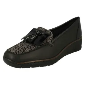 Ladies Rieker Casual Slip On Loafers 537B6