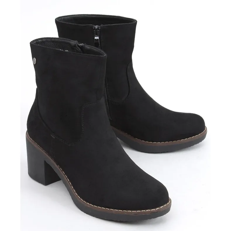 Linzi Black rubber heel boots