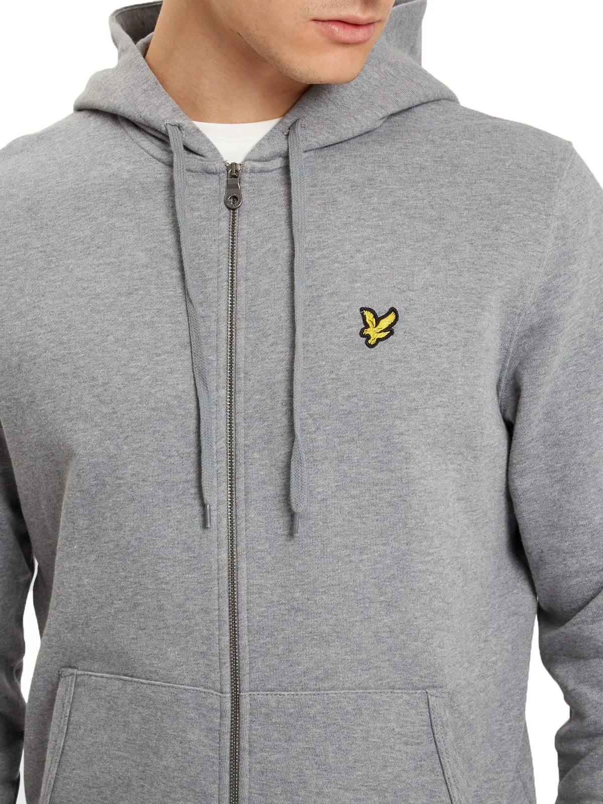 Lyle & Scott Sweatshirt Zip Up Plain Hoodie Mid Grey Marl