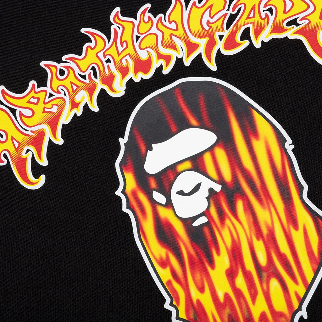 Mad Flame Ape Head Tee - Black