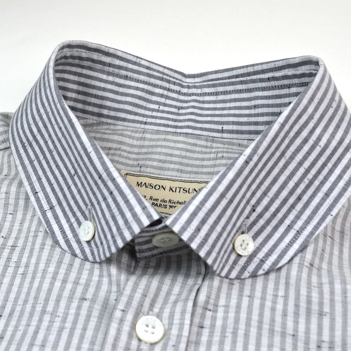 Maison Kitsuné - Irregular Stripes Dress Shirt - Grey Melange