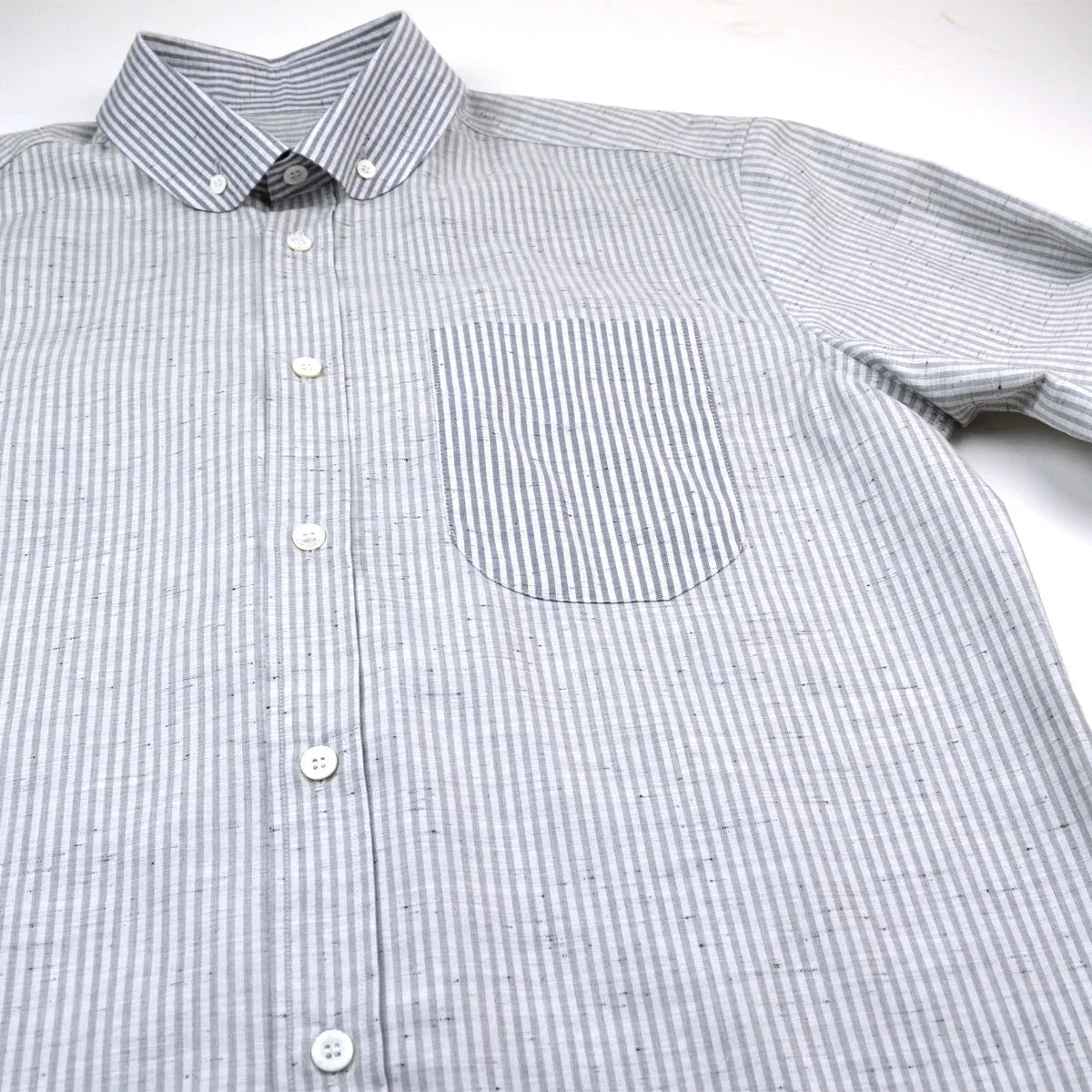 Maison Kitsuné - Irregular Stripes Dress Shirt - Grey Melange