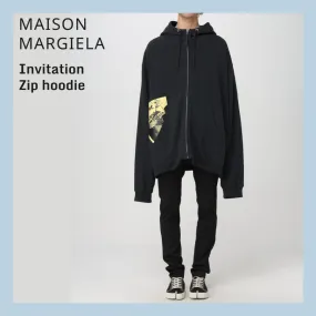 Maison Margiela  |Long Sleeves Cotton Oversized Logo Designers Hoodies