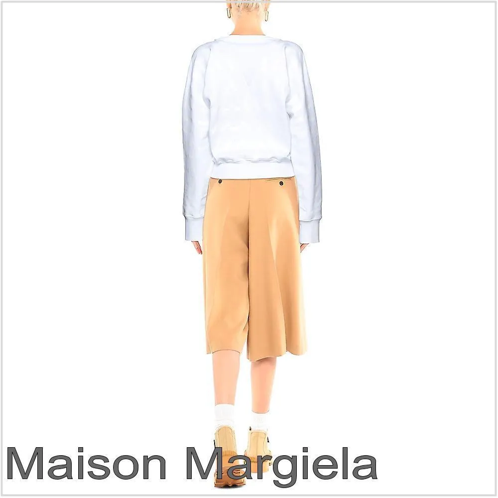 Maison Margiela  |Sweat V-Neck Long Sleeves Plain Hoodies & Sweatshirts