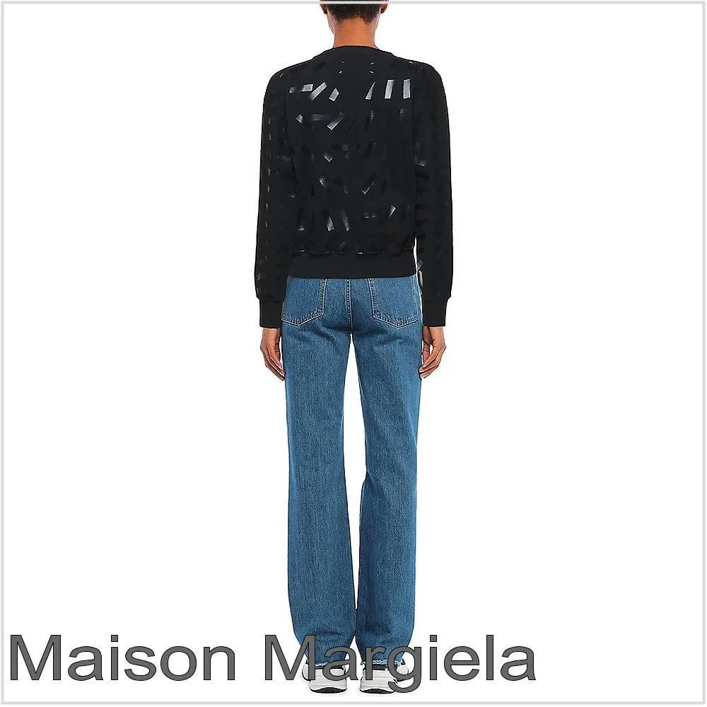 Maison Margiela  |Sweat V-Neck Long Sleeves Plain Hoodies & Sweatshirts