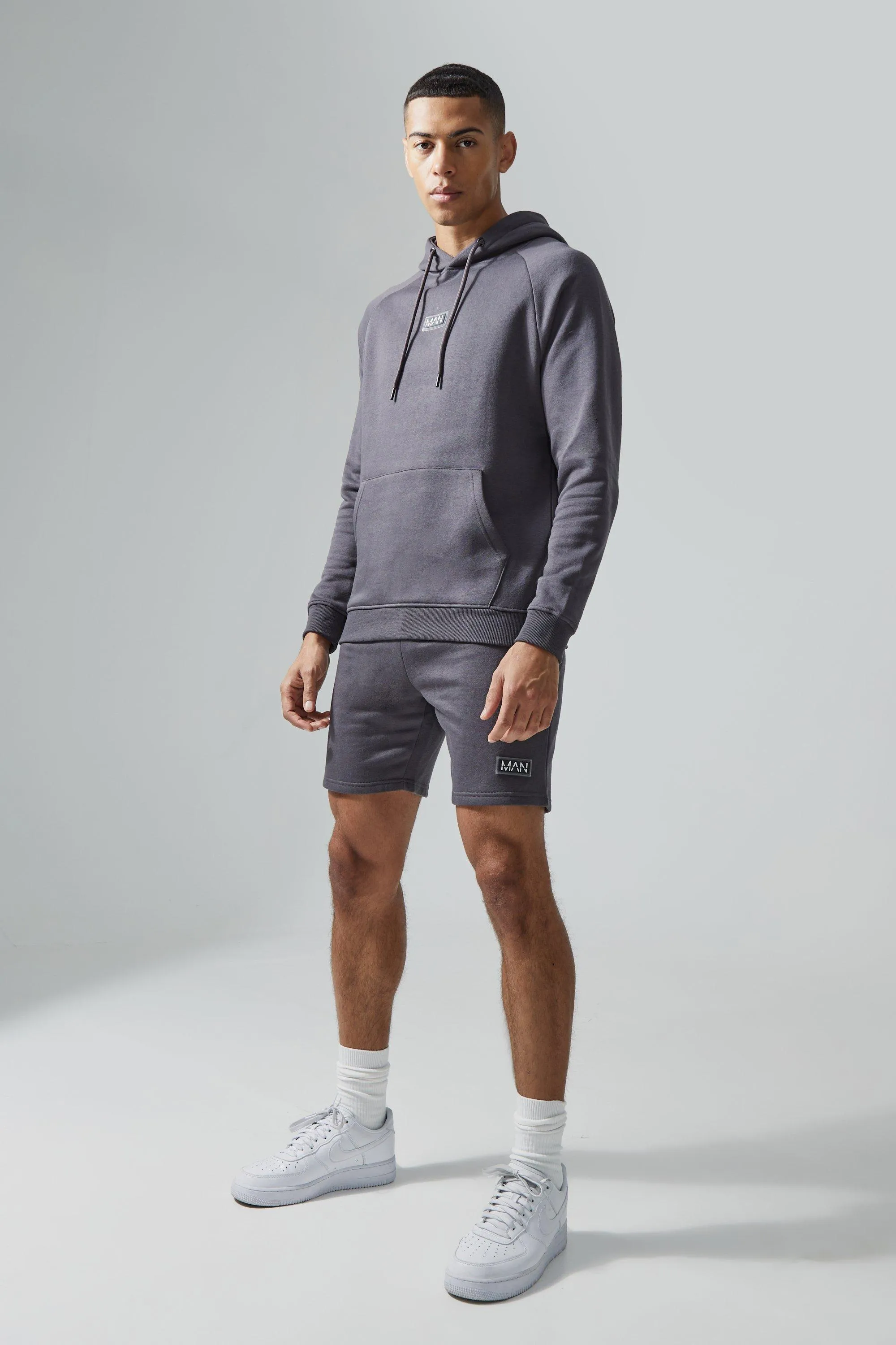 Man Active Gym Training Hoodie & Short Set