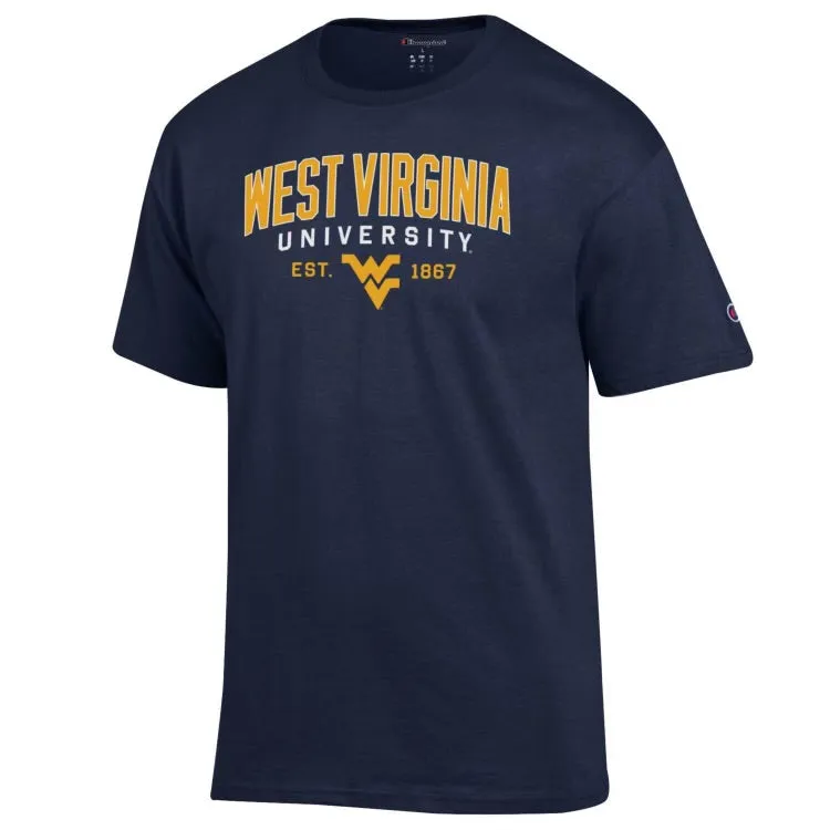 MEN’S CHAMPION NAVY WEST VIRGINIA UNIVERSITY T-SHIRT