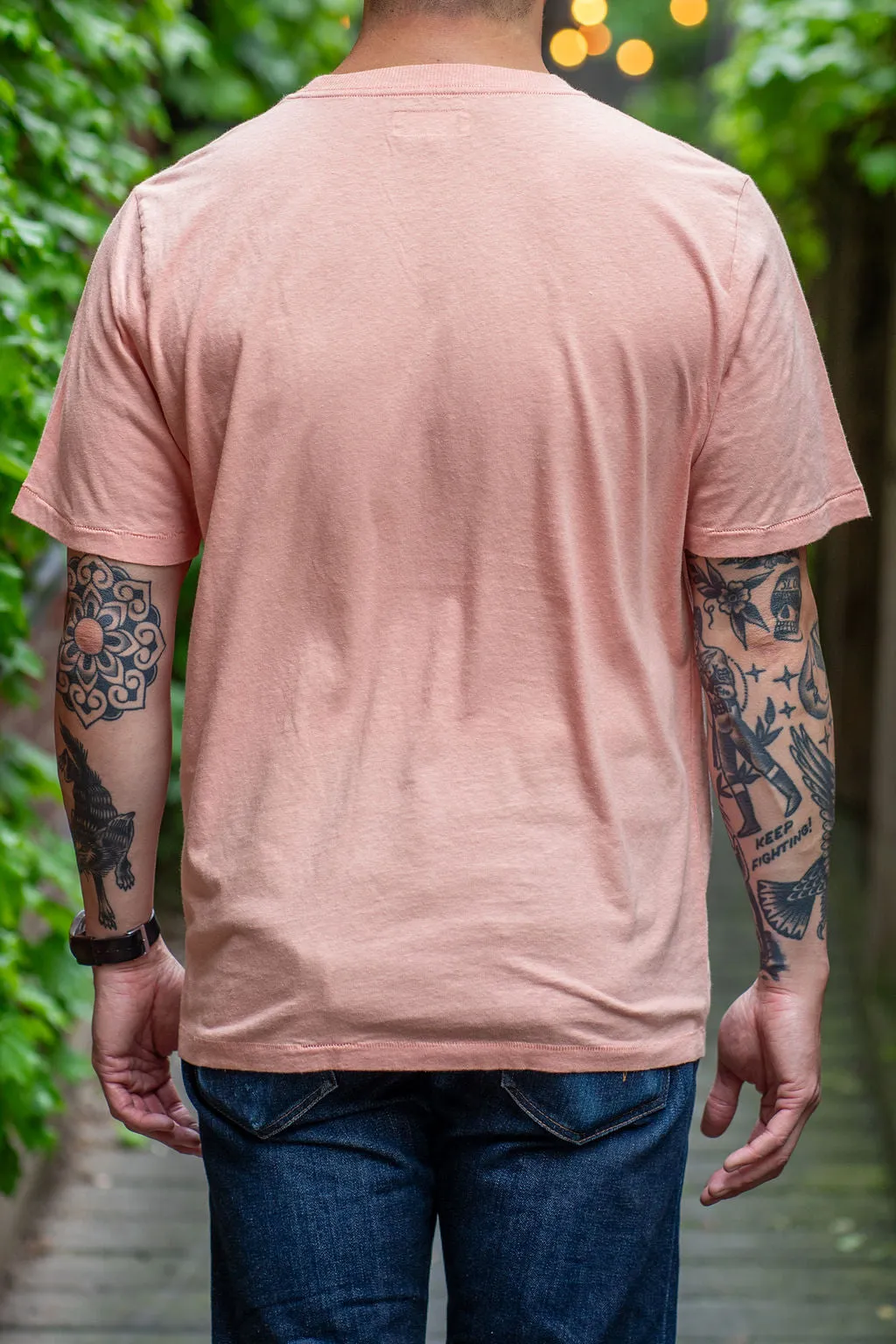 Merz b. Schwanen HPT01 Relaxed Fit T-shirt 5.4OZ Cotton-Hemp - Peach