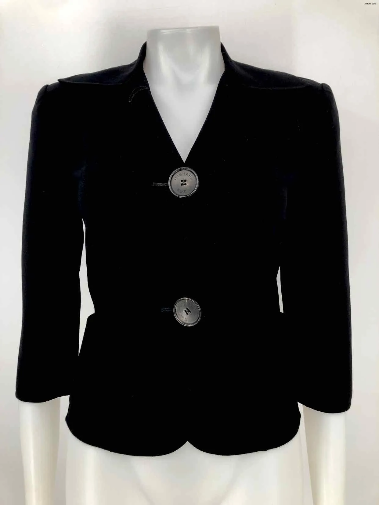 MICHAEL KORS Black Wool Blend Italian Made Blazer Women Size 2  (XS) Jacket