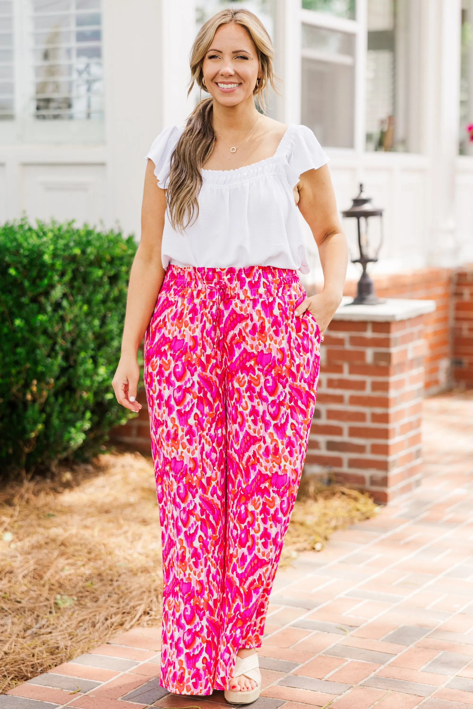 Milan Bound Pants, Magenta Mix