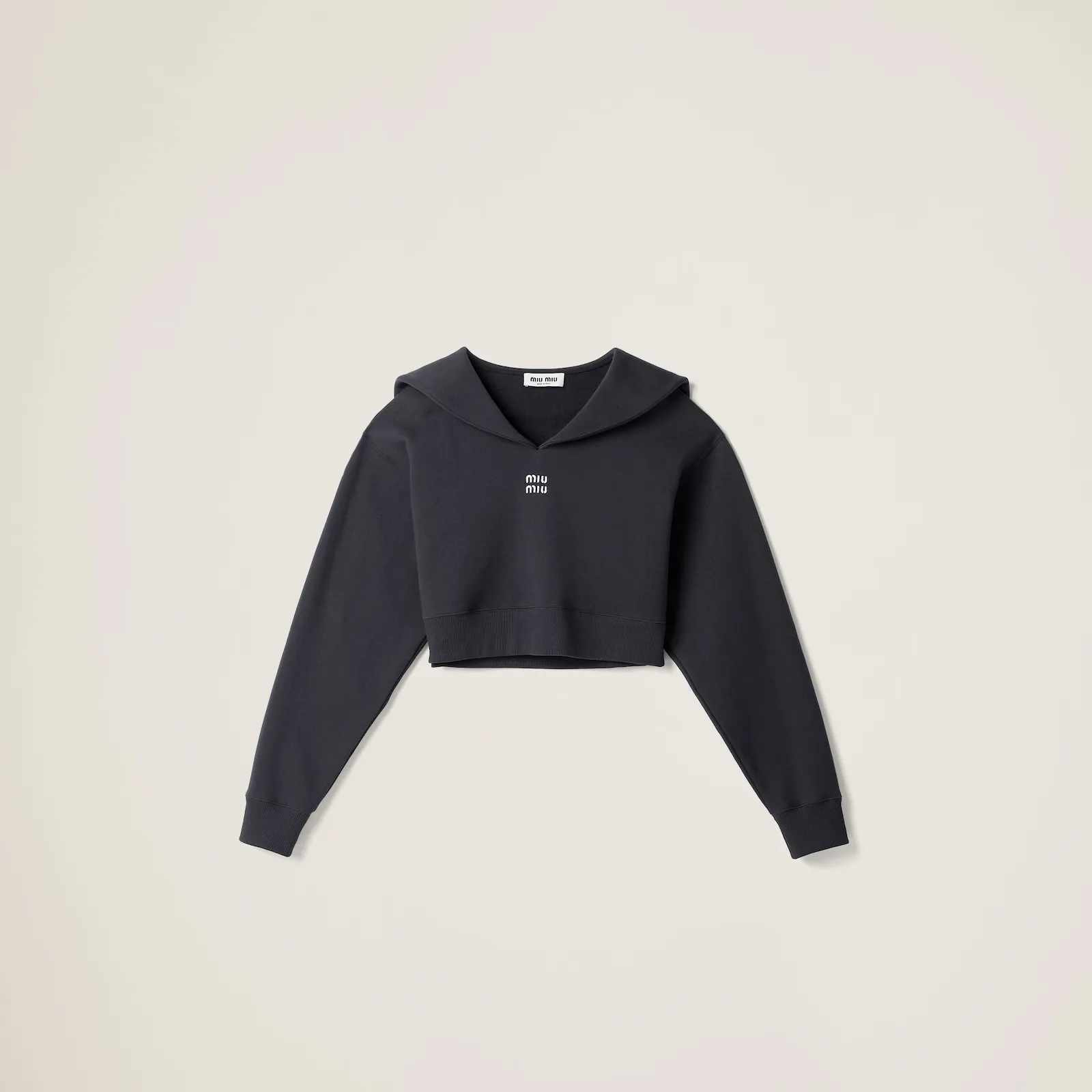 MiuMiu  |Long Sleeves Plain Cotton Logo Hoodies & Sweatshirts