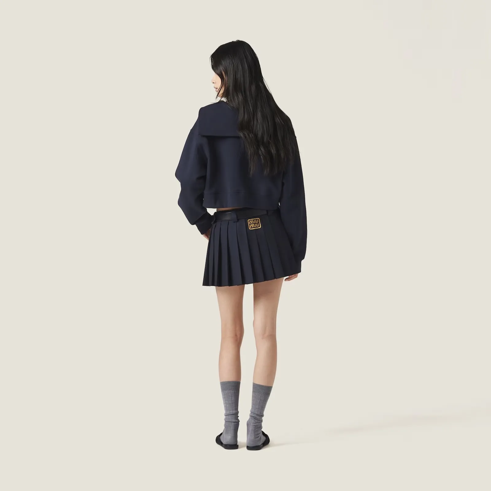 MiuMiu  |Long Sleeves Plain Cotton Logo Hoodies & Sweatshirts