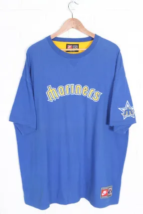 MLB Seattle Mariners Embroidered Spell Out Logo NIKE Oversized T-Shirt (2XL-3XL)