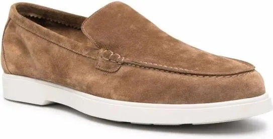 Moorer suede slip-on loafers Brown