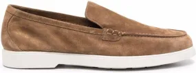 Moorer suede slip-on loafers Brown