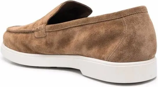 Moorer suede slip-on loafers Brown