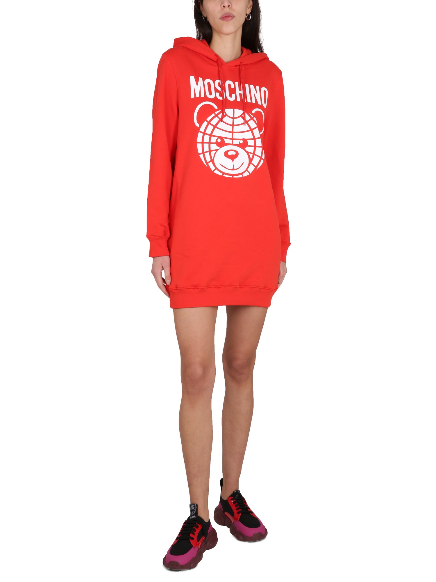 MOSCHINO    COTTON SWEATSHIRT WITH LOGO PRINT