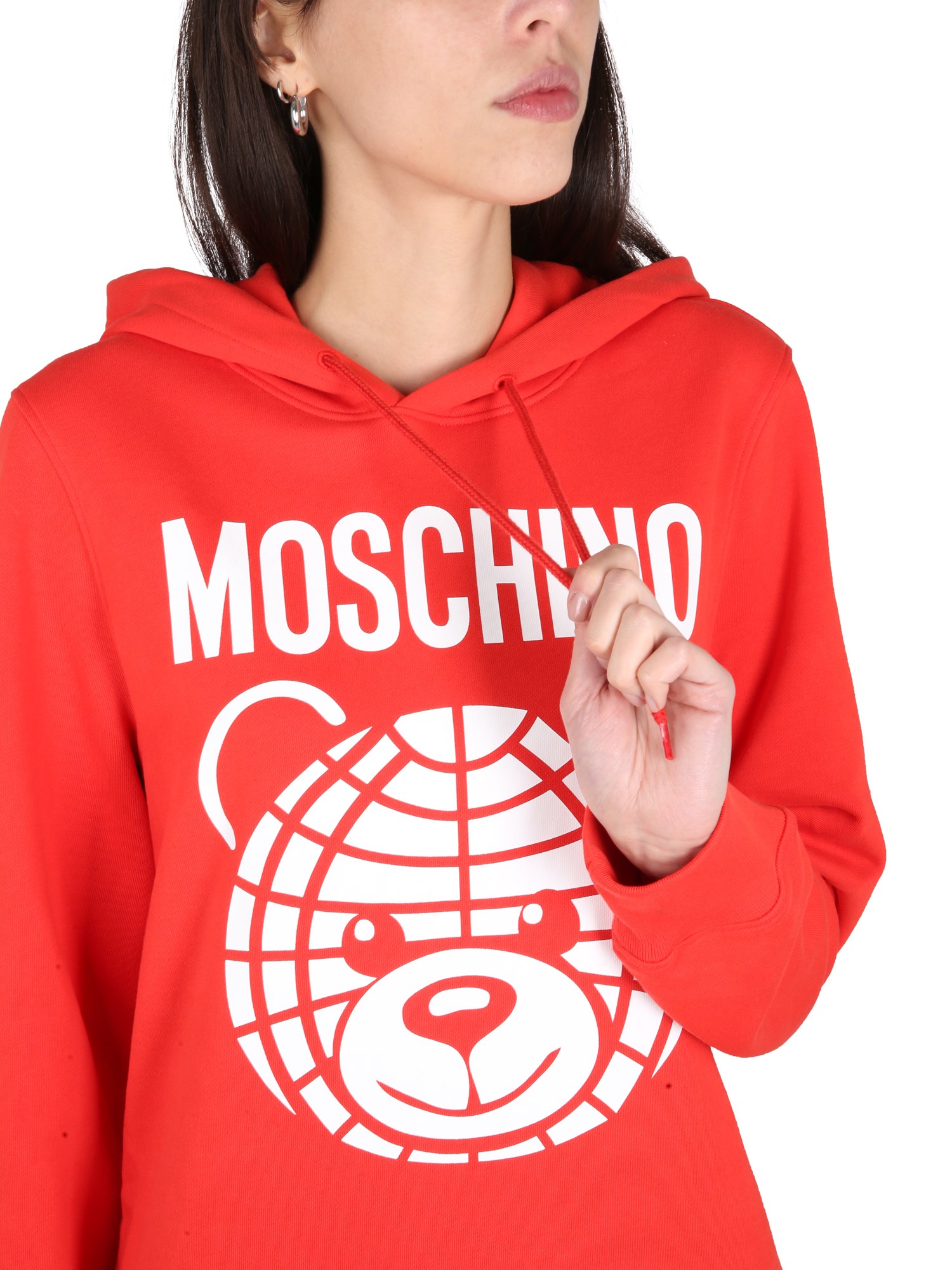 MOSCHINO    COTTON SWEATSHIRT WITH LOGO PRINT