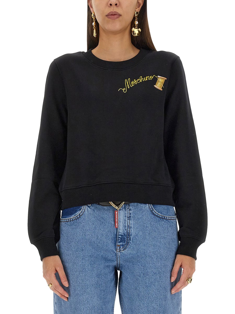 MOSCHINO    COTTON SWEATSHIRT WITH LOGO