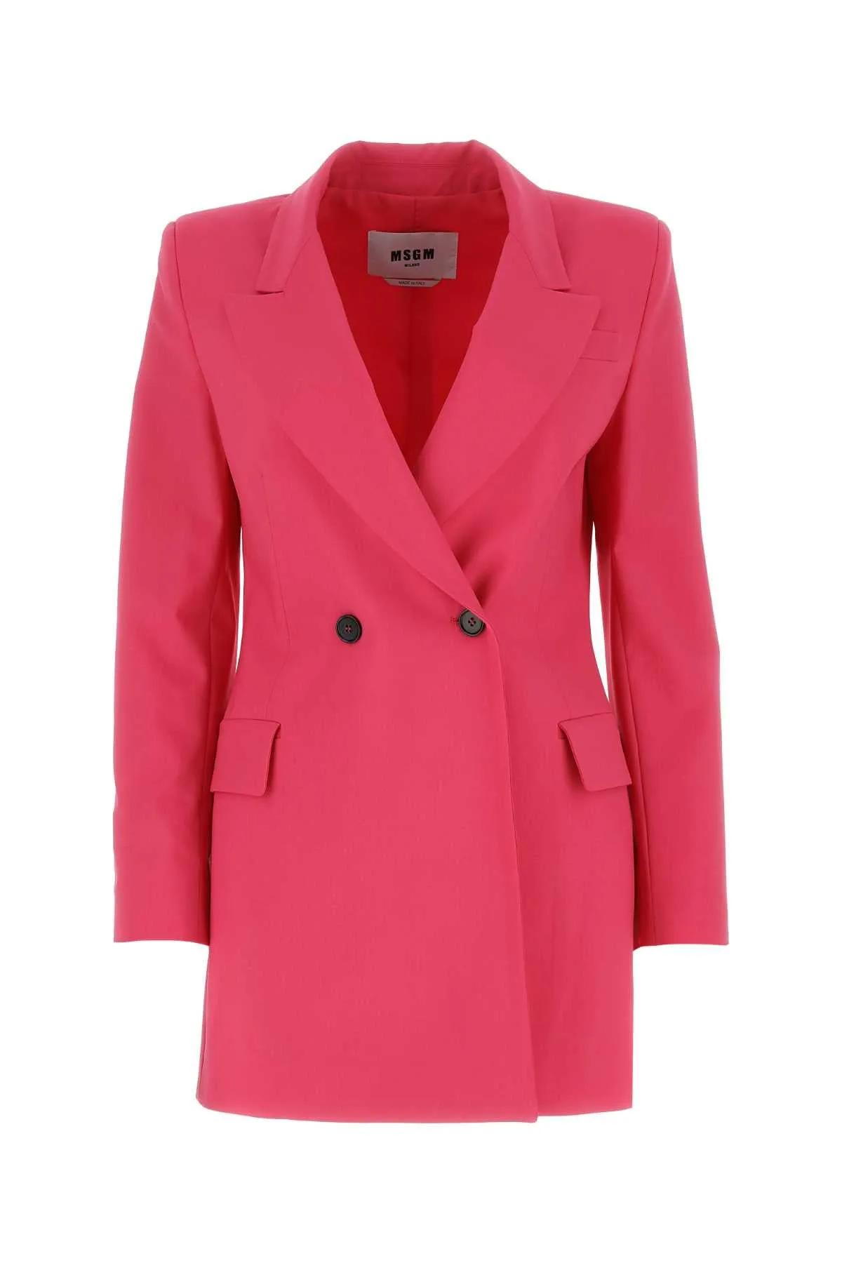 Msgm Fuchsia Stretch Wool Blazer