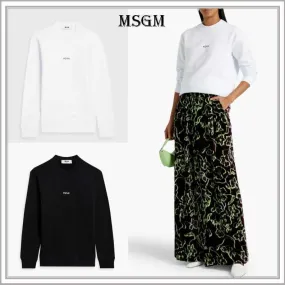 MSGM  |Unisex Street Style Cotton Logo Hoodies & Sweatshirts