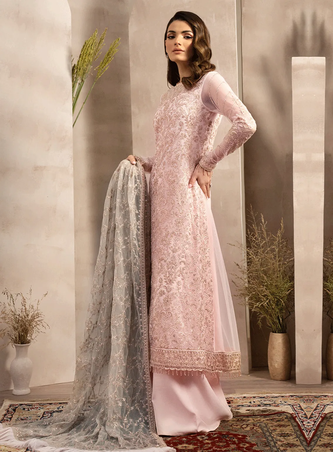 Naqsh By Zarif Embroidered Net Unstitched 3 Piece Suit - 7 LYRAH