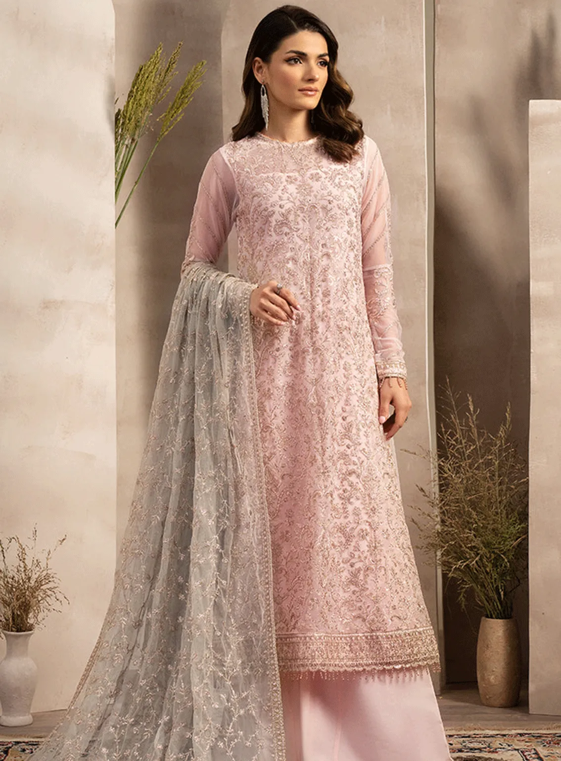 Naqsh By Zarif Embroidered Net Unstitched 3 Piece Suit - 7 LYRAH