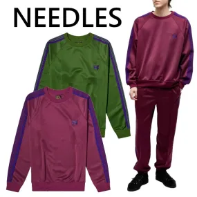 Needles  |Crew Neck Unisex Long Sleeves Logo Hoodies & Sweatshirts