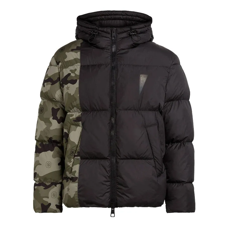 Neil Barrett - Bi-Colour Nylon Puffer Jacket in Black/Camo