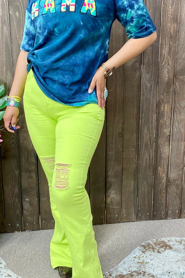 Neon Bell Bottom jeans