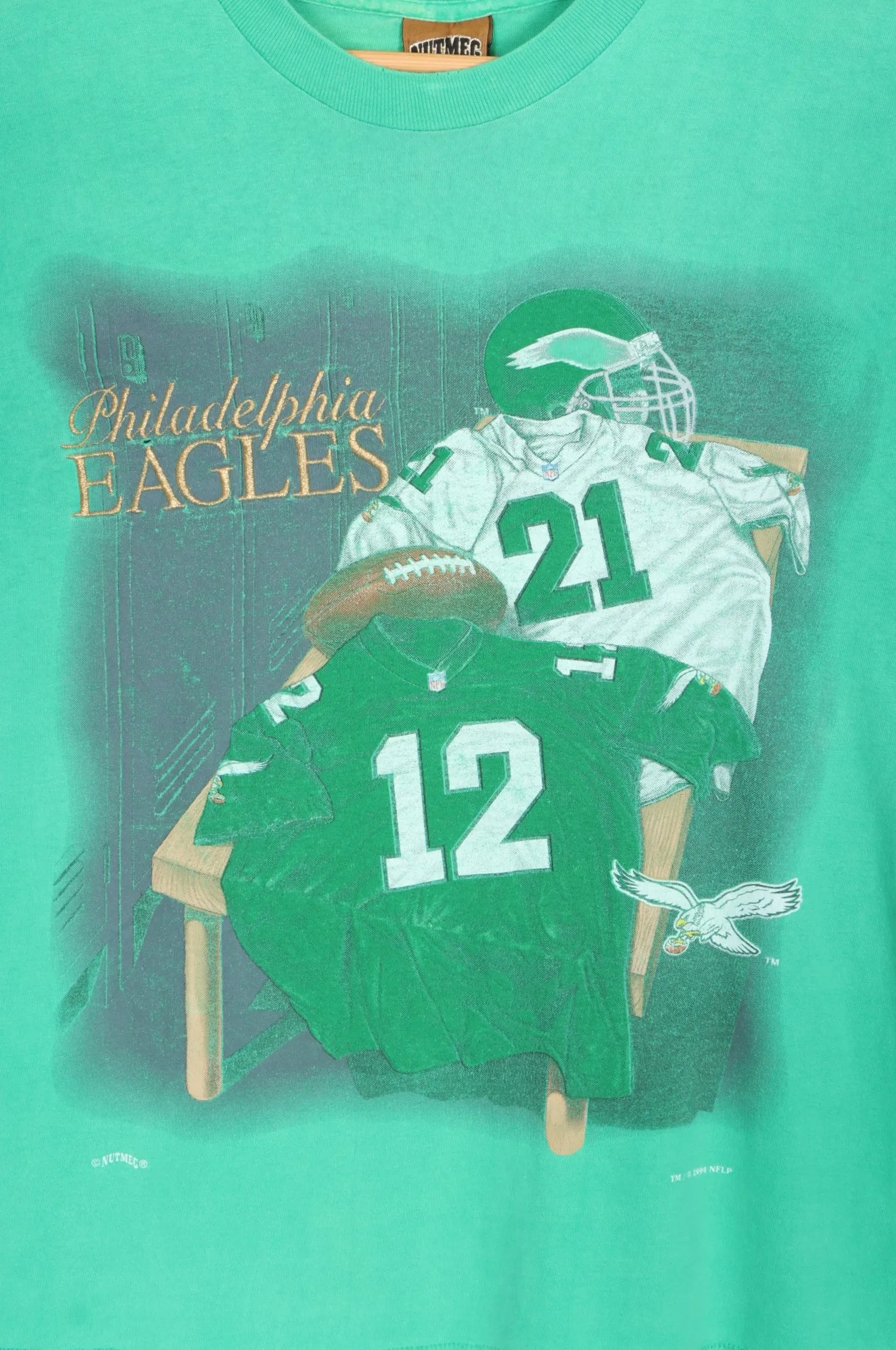 NFL 1994 Philadelphia Eagles NUTMEG Single Stitch T-Shirt USA Made (L)