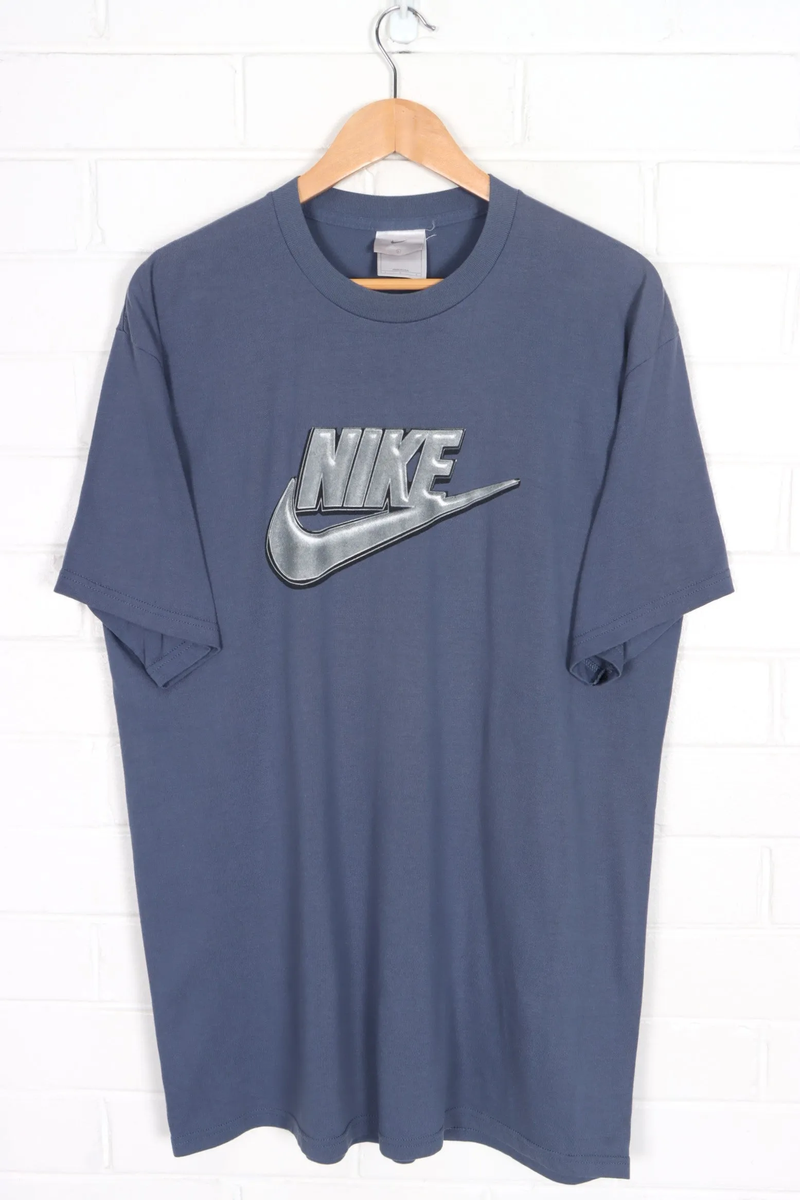 NIKE 3D Swoosh Logo Casual T-Shirt USA Made (L)