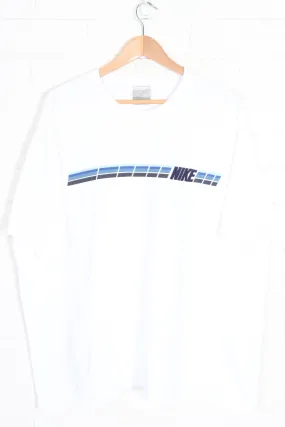 NIKE Embroidered Spell Out Logo Stripe Blocks T-Shirt (XXL)