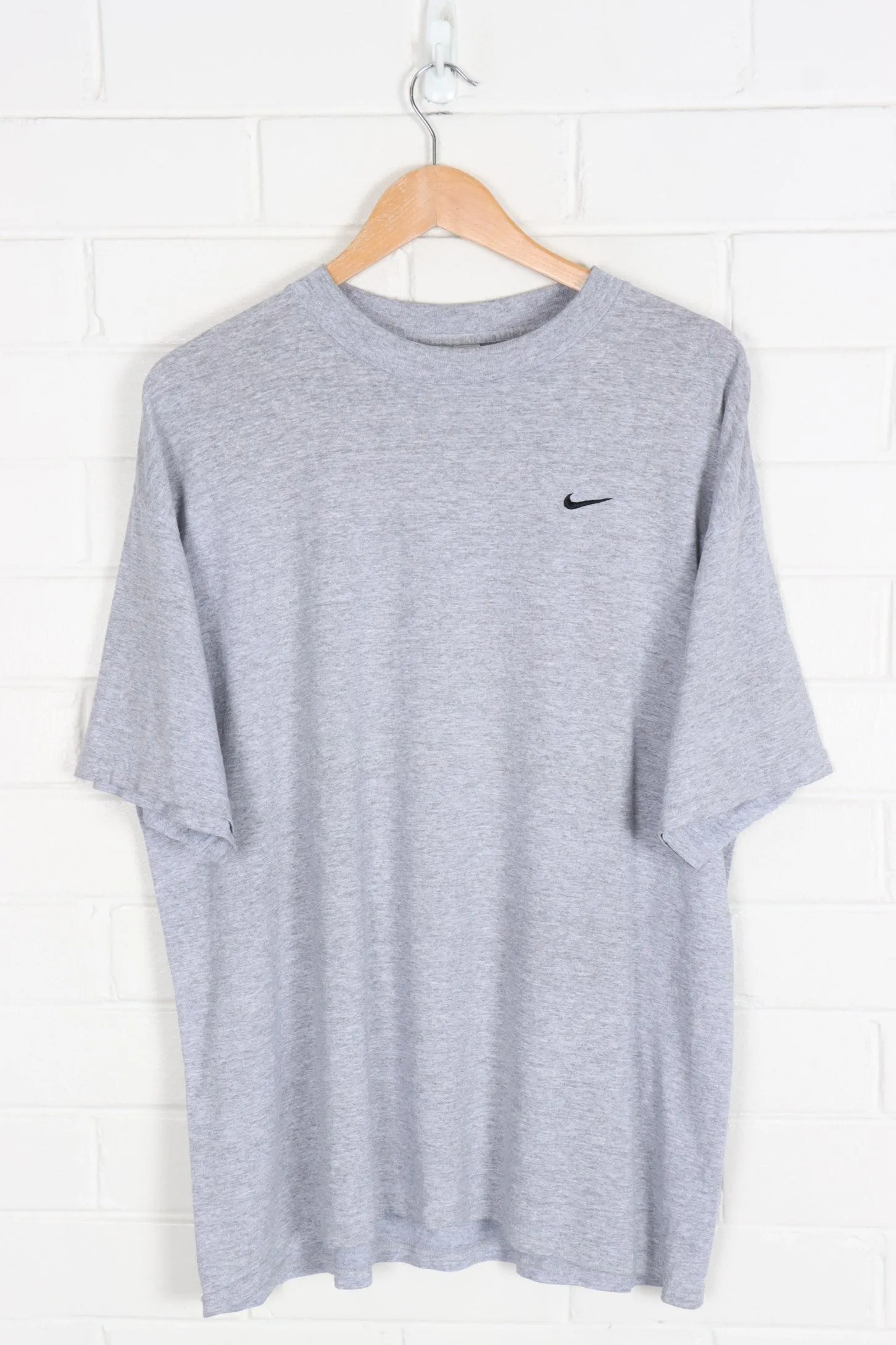 NIKE Grey & Black Embroidered T-Shirt (XL)