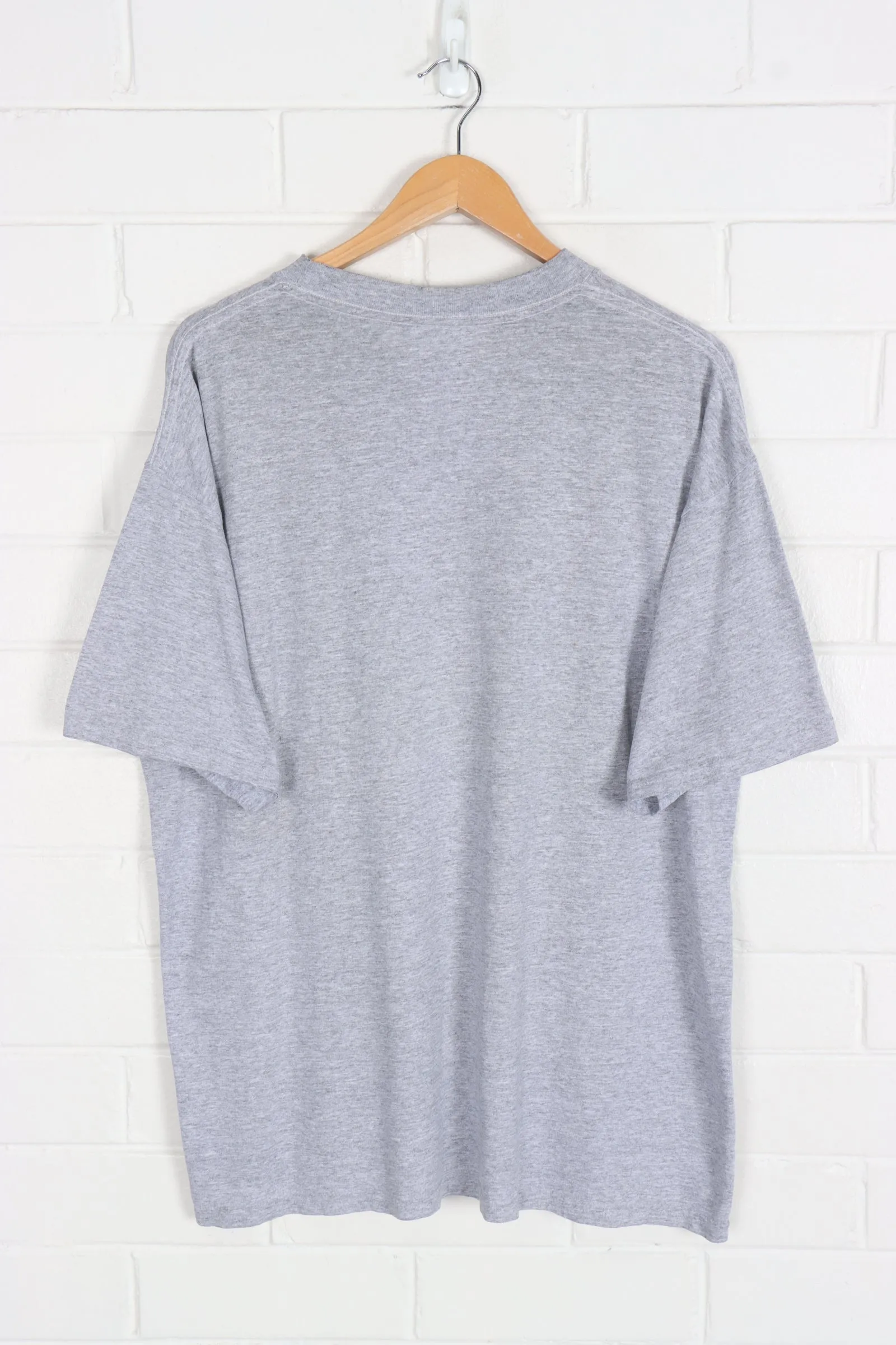 NIKE Grey & Black Embroidered T-Shirt (XL)