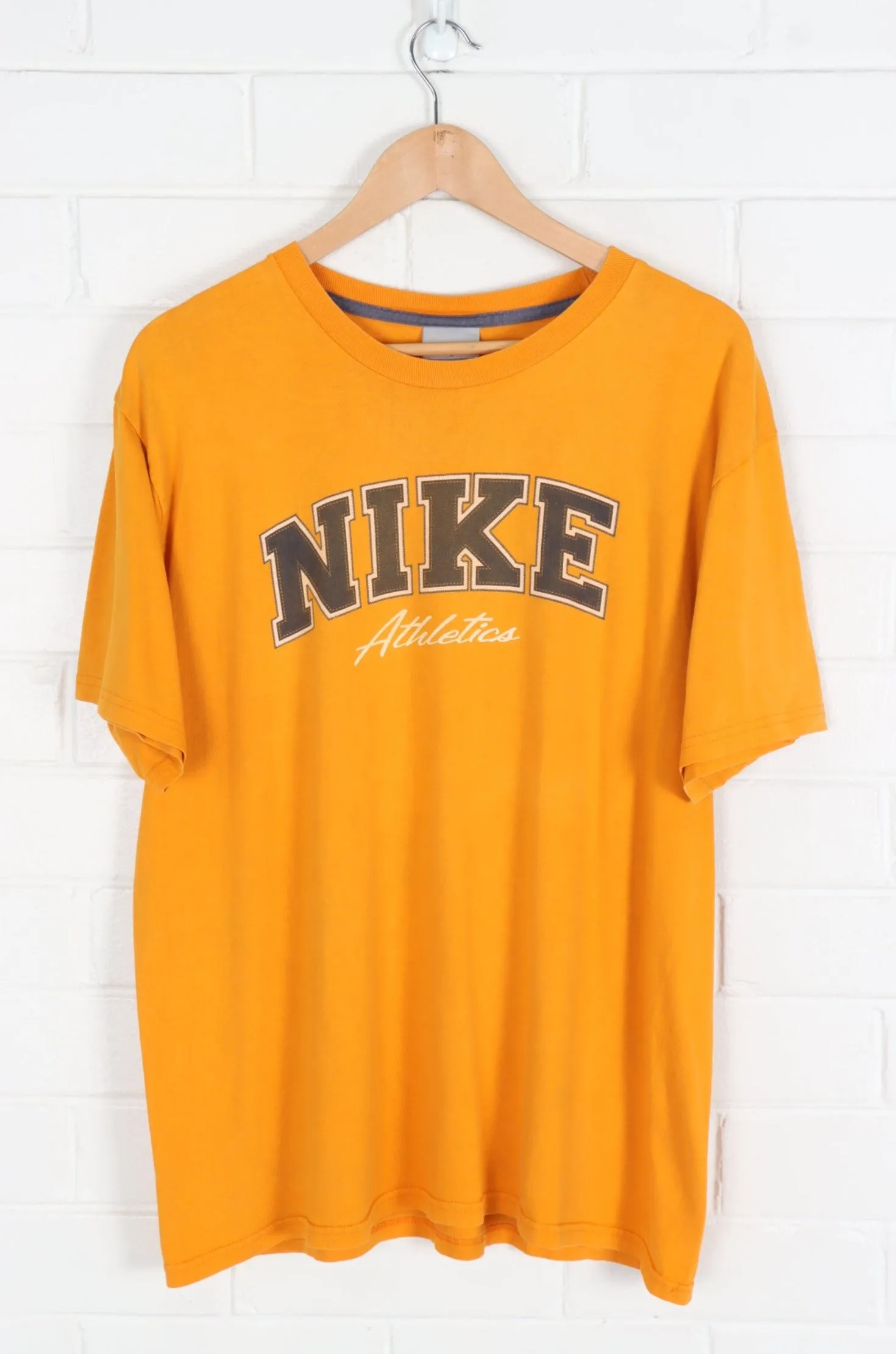 NIKE Mustard Big Logo Athletics Tee (L-XL)