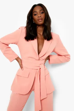 Obi Tie Waist Tailored Blazer