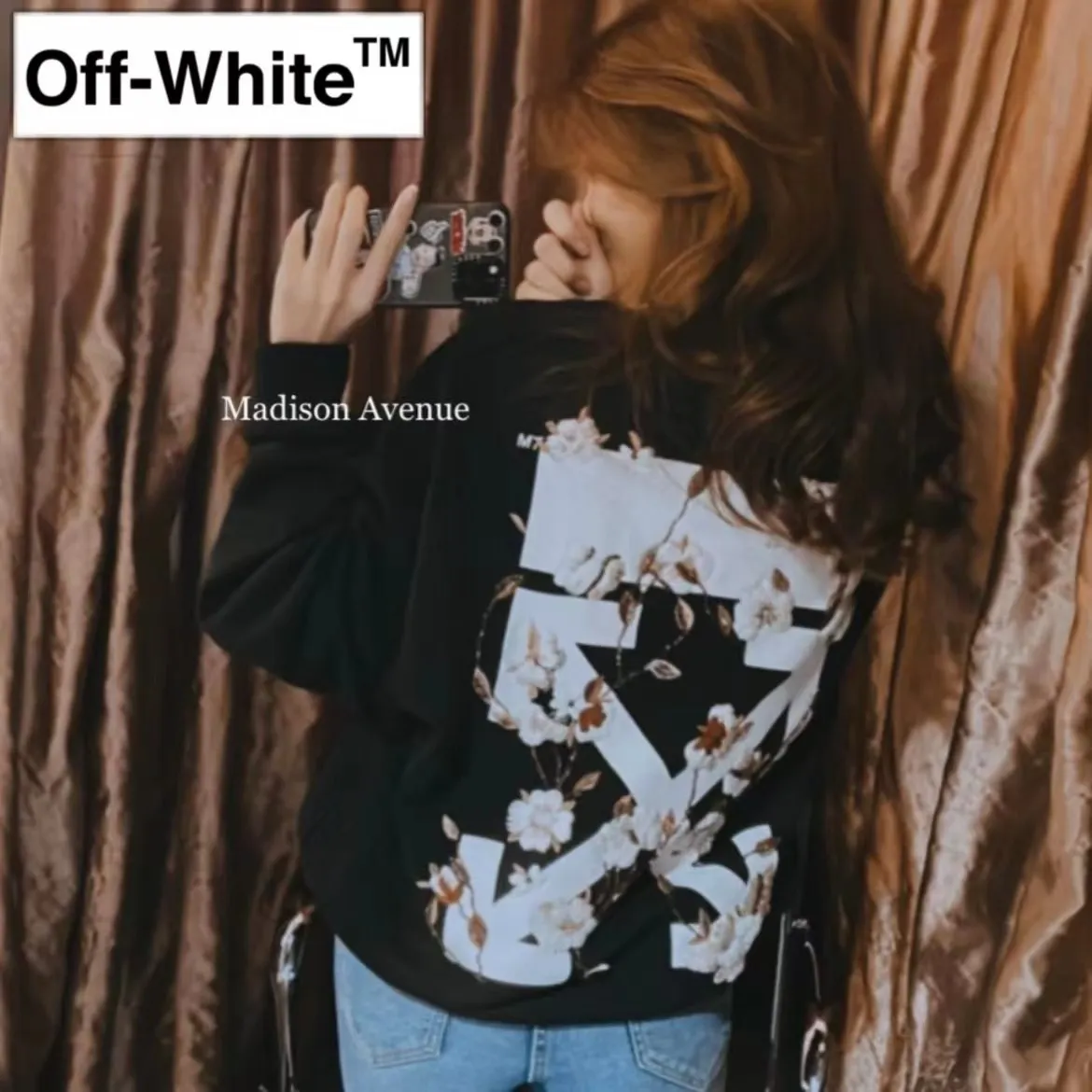 Off-White  |Street Style Logo Hoodies & Sweatshirts