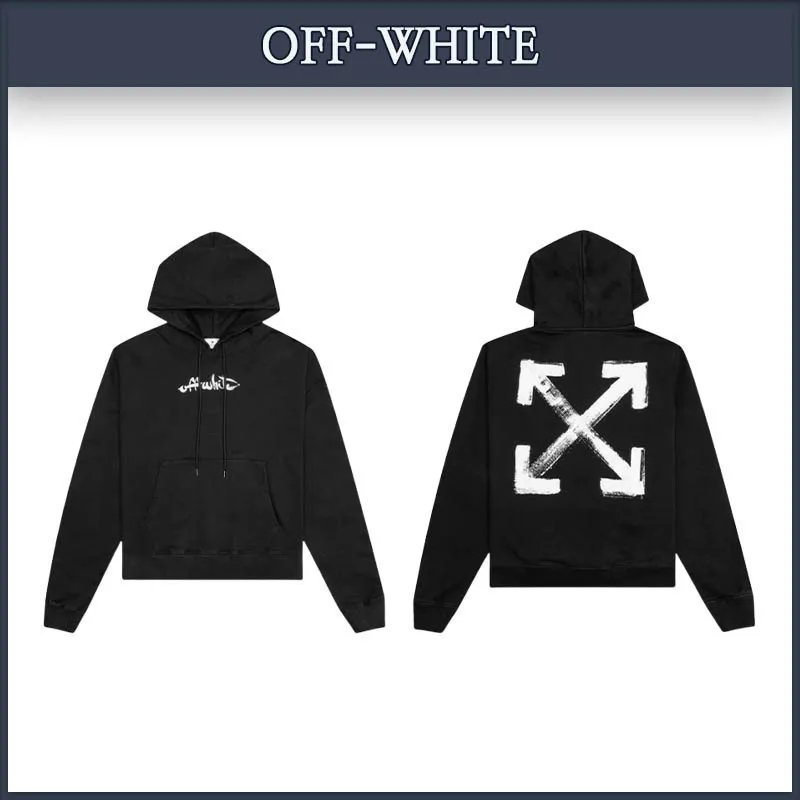 Off-White  |Unisex Street Style Cotton Logo Hoodies