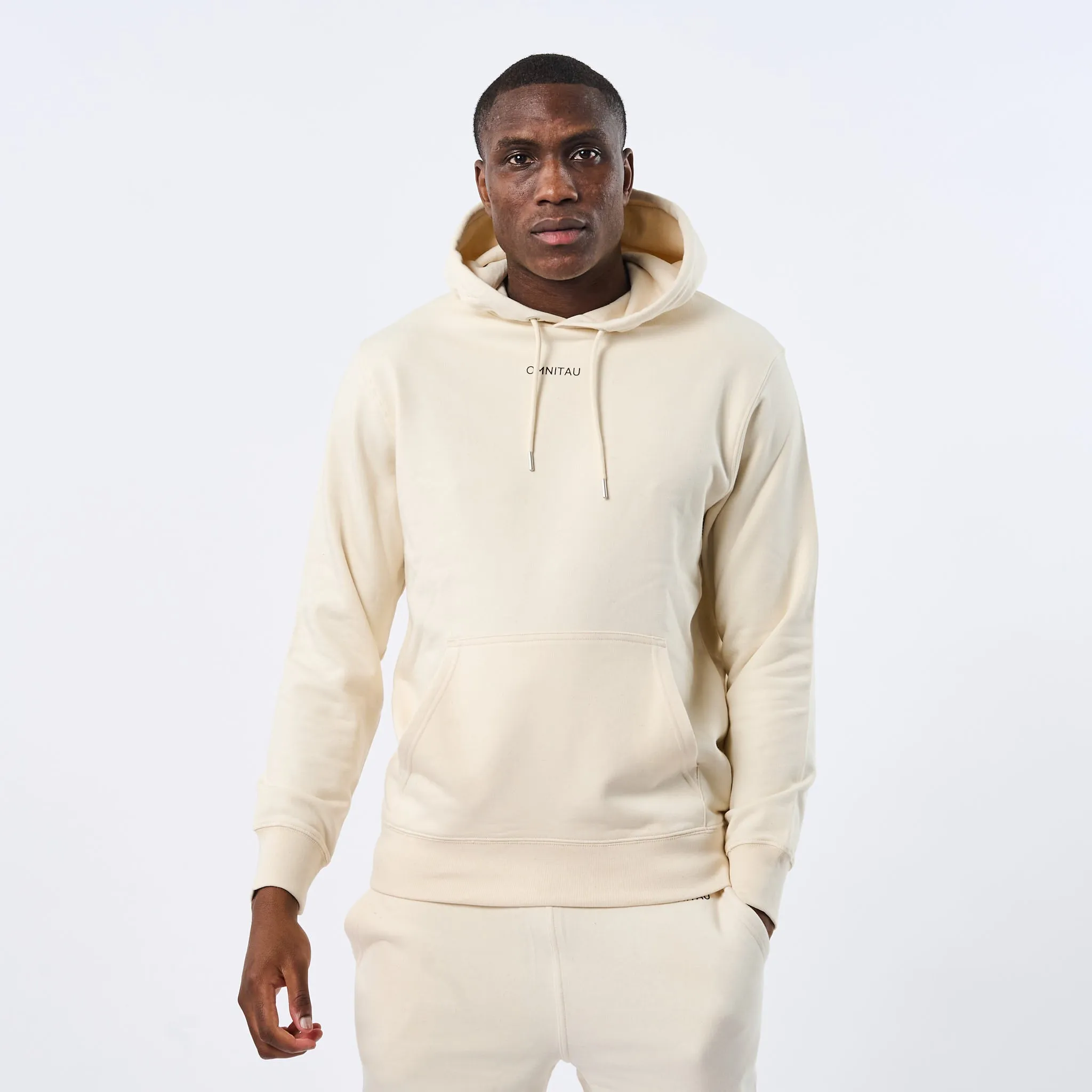 Omnitau Men's Presence Organic Cotton Medium Fit Hoodie - Cream