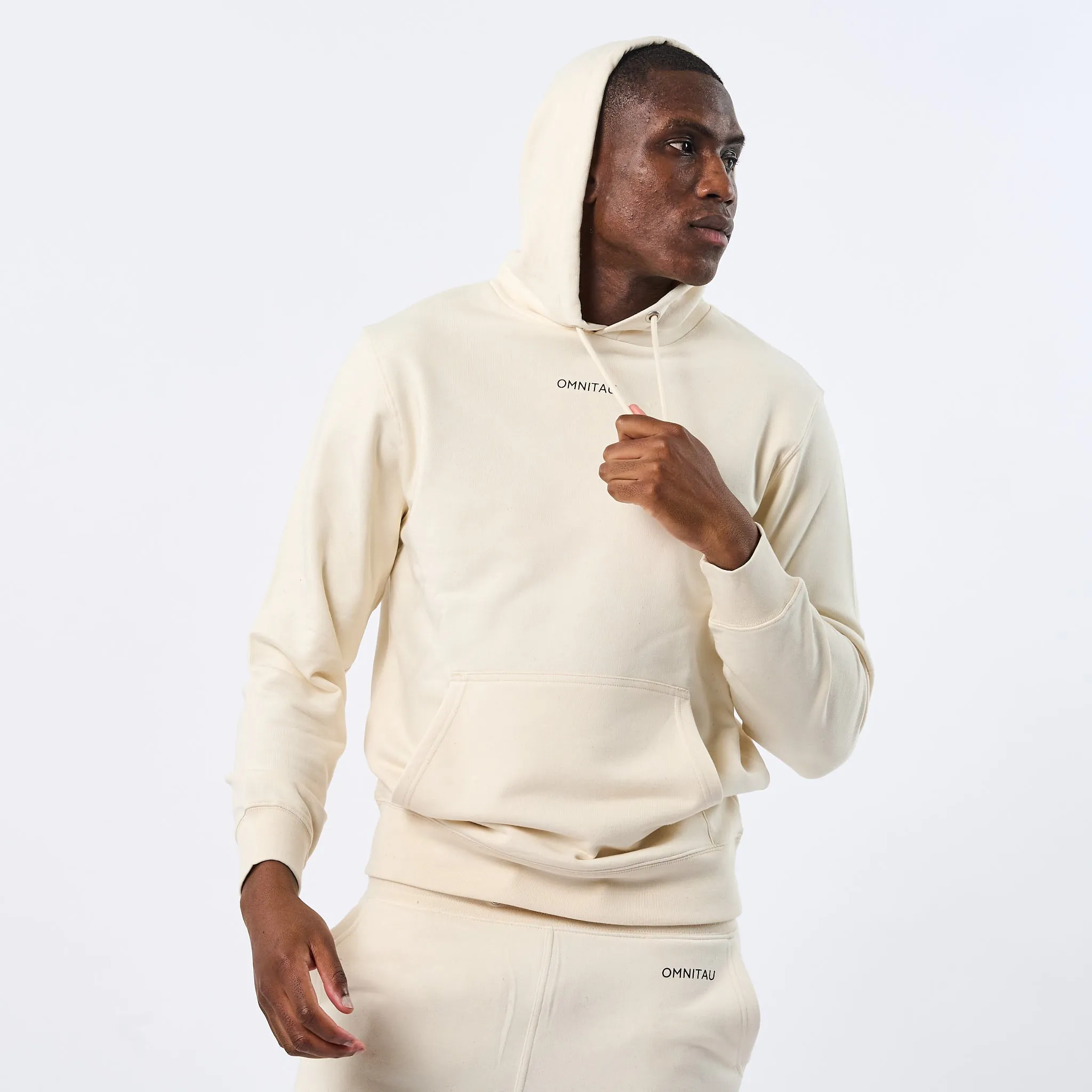 Omnitau Men's Presence Organic Cotton Medium Fit Hoodie - Cream