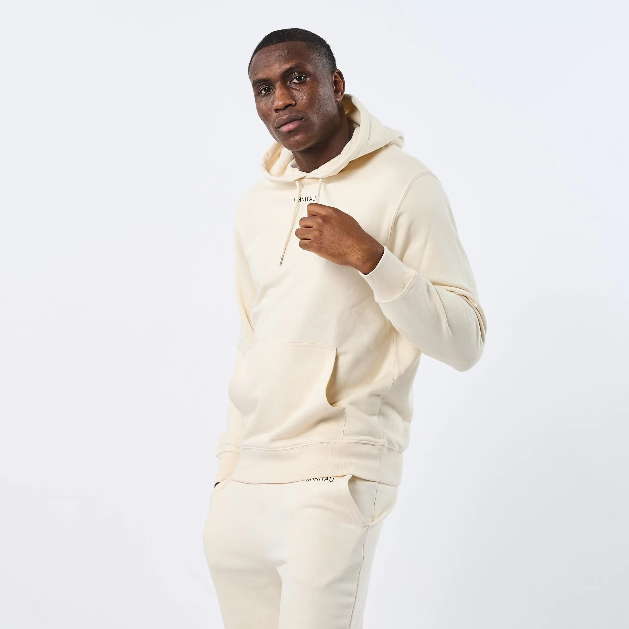 Omnitau Men's Presence Organic Cotton Medium Fit Hoodie - Cream