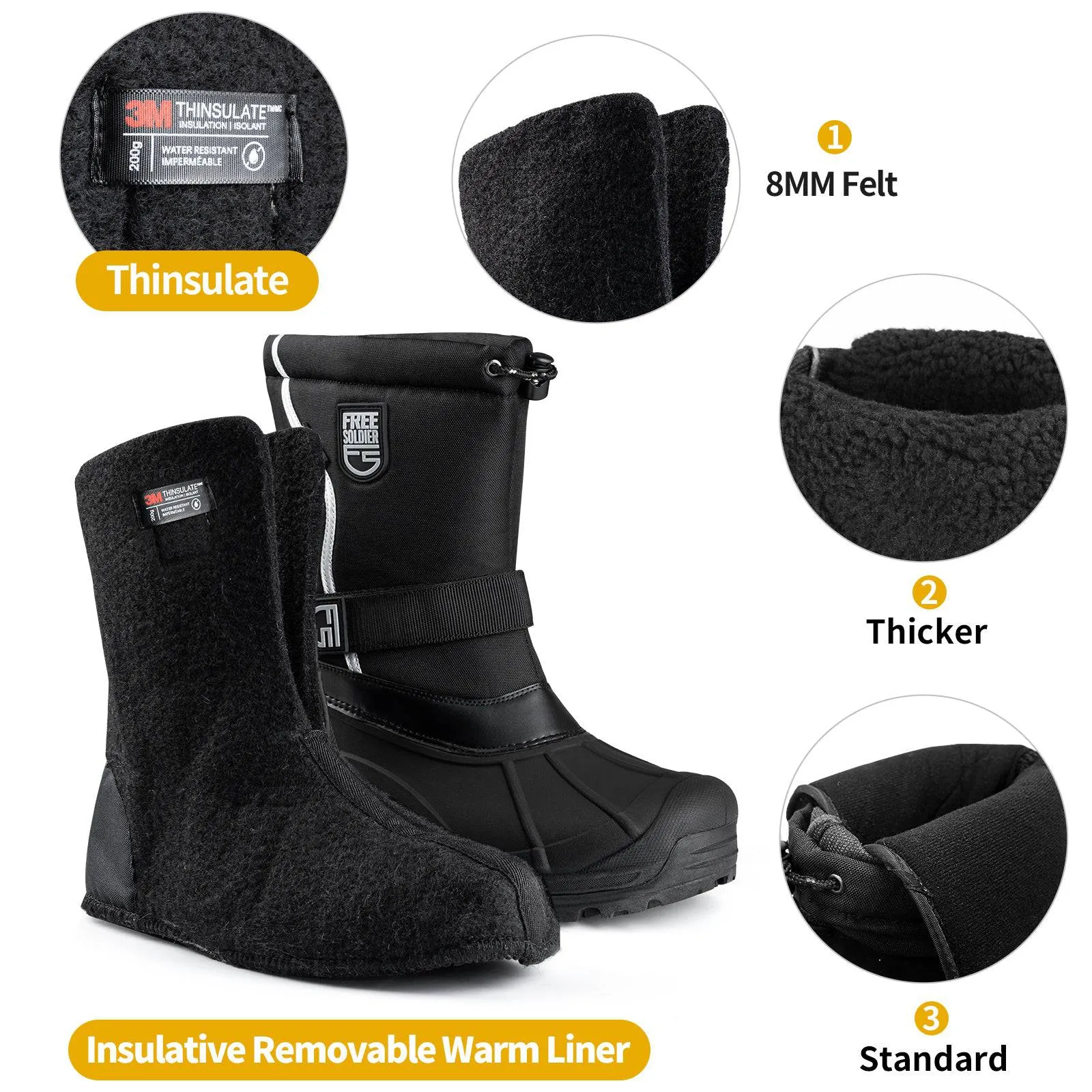 Orca Waterproof Snow Boots w/ Removable Lining