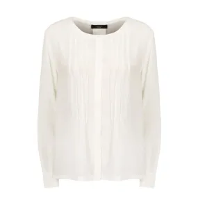 OTRANTO SHIRT IN COTTON AND SILK WITH WIDE NECKLINE Woman White